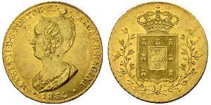 6400 Reis / 4 Escudo Kingdom of Portugal (1139-1910) Gold Maria II. von Portugal (1819-1853)