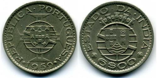 6 Escudo Inde portugaise (1510-1961) Cuivre/Zinc 