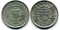 6 Escudo Portugal / Timor Oriental (1702 - 1975) Plata 