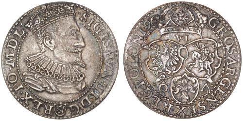 6 Grosh République des Deux Nations (1569-1795) Argent Sigismund III