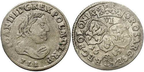6 Grosh Polish-Lithuanian Commonwealth (1569-1795) Silver John III Sobieski (1629-1696)