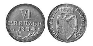 6 Kreuzer Grand Duchy of Baden (1806-1918) Argento 