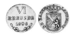 6 Kreuzer Grand Duchy of Baden (1806-1918) Argento 