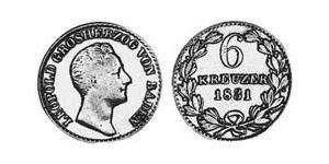 6 Kreuzer Grand Duchy of Baden (1806-1918) Argento 
