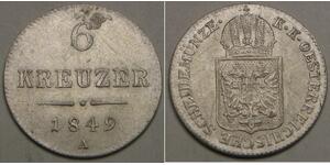 6 Kreuzer Impero austriaco (1804-1867) Argento 