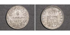 6 Kreuzer Regno di Baviera (1806 - 1918) Argento Ludovico I di Baviera (re)(1786 – 1868)