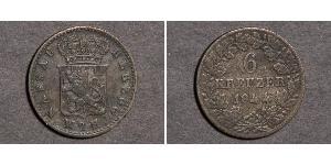 6 Kreuzer Ducado de Nassau (1806 - 1866) / States of Germany Plata Adolfo de Luxemburgo