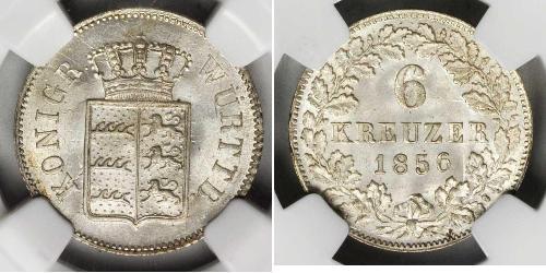 6 Kreuzer Reino de Wurtemberg (1806-1918) Plata 