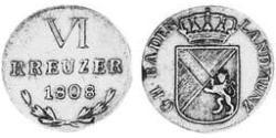 6 Kreuzer Grand Duchy of Baden (1806-1918) Silver 