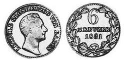 6 Kreuzer Grand Duchy of Baden (1806-1918) Silver 