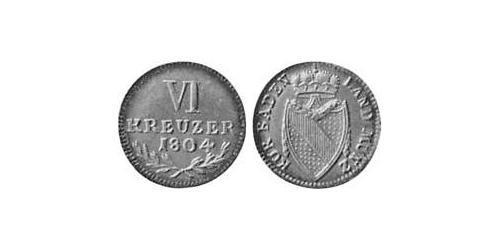 6 Kreuzer Grand Duchy of Baden (1806-1918) Silver 