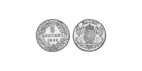 6 Kreuzer Grand Duchy of Baden (1806-1918) Silver 