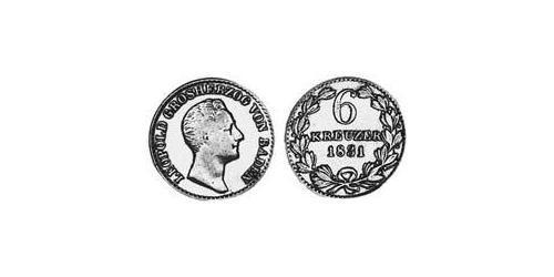 6 Kreuzer Grand Duchy of Baden (1806-1918) Silver 