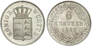 6 Kreuzer Kingdom of Württemberg (1806-1918) Silver 
