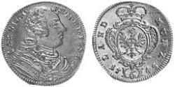 6 Kreuzer Principality of Ansbach (1398–1792) Silver Charles William Frederick, Margrave of Brandenburg-Ansbach (1712 – 1757)