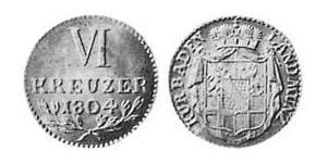 6 Kreuzer 巴登大公國 (1806 - 1918) 銀 
