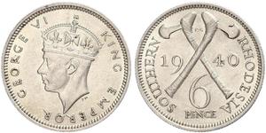 6 Penny Southern Rhodesia (1923-1980) Argento Giorgio VI (1895-1952)