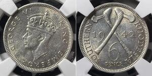 6 Penny Southern Rhodesia (1923-1980) Argento Giorgio VI (1895-1952)