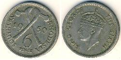 6 Penny Southern Rhodesia (1923-1980) Copper/Nickel George VI (1895-1952)