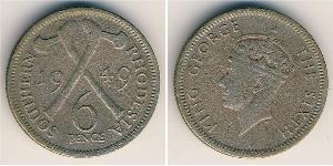 6 Penny Southern Rhodesia (1923-1980) Copper/Nickel George VI (1895-1952)