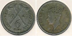 6 Penny Southern Rhodesia (1923-1980) Cuivre/Nickel George VI (1895-1952)