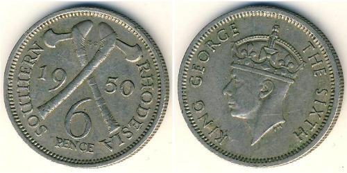 6 Penny Southern Rhodesia (1923-1980) Cuivre/Nickel George VI (1895-1952)