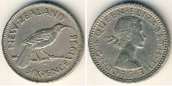 6 Penny Neuseeland Kupfer/Nickel 