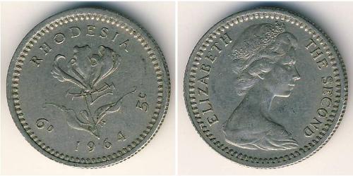 6 Penny Southern Rhodesia (1923-1980) Níquel/Cobre 