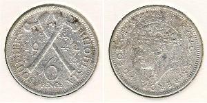6 Penny Southern Rhodesia (1923-1980) Plata Jorge VI (1895-1952)