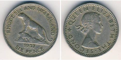 6 Penny Rhodesia (1965 - 1979) Rame/Nichel 