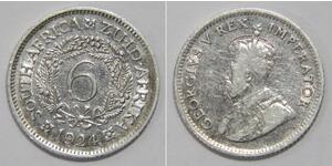 6 Penny South Africa (1910 - ) Silver 