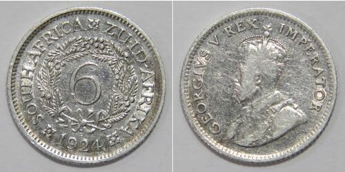 6 Penny South Africa (1910 - ) Silver 