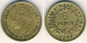 6 Penny British West Africa (1780 - 1960) 黃銅/镍 乔治六世 (1895-1952)