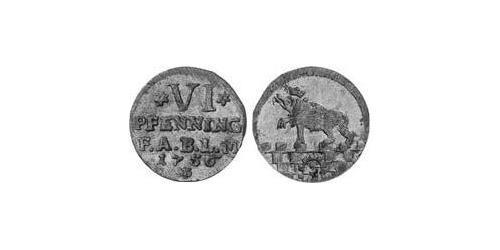 6 Pfennig Anhalt-Bernburg (1603 - 1863) Billon Silber Viktor II. Friedrich (Anhalt-Bernburg)(1700 – 1765)