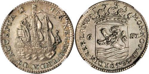 6 Stuiver Pays-Bas Argent 