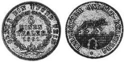 6 Thaler Anhalt-Bernburg (1603 - 1863) 銀 Alexander Karl, Duke of Anhalt-Bernburg (1805 – 1863)