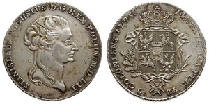 6 Zloty / 1 Thaler Confederazione Polacco-Lituana (1569-1795) / Polonia Argento Stanislaw II Poniatowski