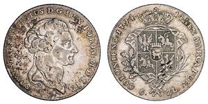 6 Zloty / 1 Thaler República de las Dos Naciones (1569-1795) / Polonia Plata Stanislaw II Poniatowski