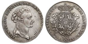 6 Zloty / 1 Thaler Polen / Polen-Litauen (1569-1795) Silber Stanislaw II Poniatowski