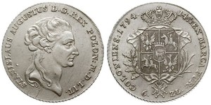 6 Zloty / 1 Thaler Polen / Polen-Litauen (1569-1795) Silber Stanislaw II Poniatowski