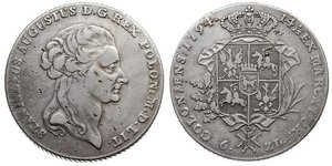 6 Zloty / 1 Thaler Polen / Polen-Litauen (1569-1795) Silber Stanislaw II Poniatowski