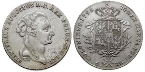 6 Zloty / 1 Thaler Polen / Polen-Litauen (1569-1795) Silber Stanislaw II Poniatowski