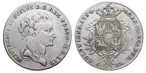 6 Zloty / 1 Thaler Poland / Polish-Lithuanian Commonwealth (1569-1795) Silver Stanislaw II Poniatowski