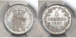 6 Крейцер Королевство Бавария (1806 - 1918) Серебро Людвиг II (король Баварии)(1845 – 1886)
