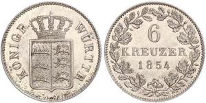 6 Крейцер Королевство Вюртемберг (1806-1918) Серебро 