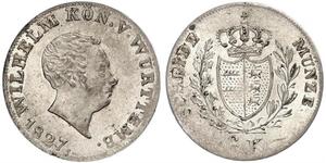 6 Крейцер Королевство Вюртемберг (1806-1918) Серебро Вильгельм I (король Вюртемберга)