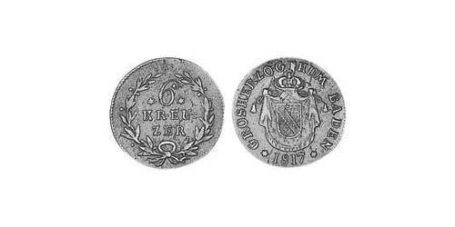 6 Крейцер Велике герцогство Баден (1806-1918) Срібло 