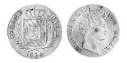 6 Крейцер Королівство Баварія (1806 - 1918) Срібло Людвиг I (король Баварії)(1786 – 1868)