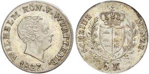 6 Крейцер Королівство Вюртемберг Срібло William I of Württemberg