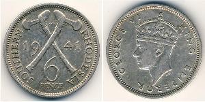 6 Пенни Южная Родезия (1923-1980) Серебро Георг VI (1895-1952)